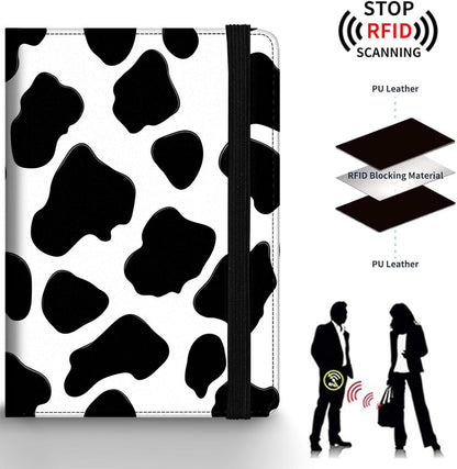 Passport Holder Wallet Cover Case,RFID Blocking Passport Cover,Large Capacity Travel Wallet with Multi Card Slots (Butterfly and Moon)