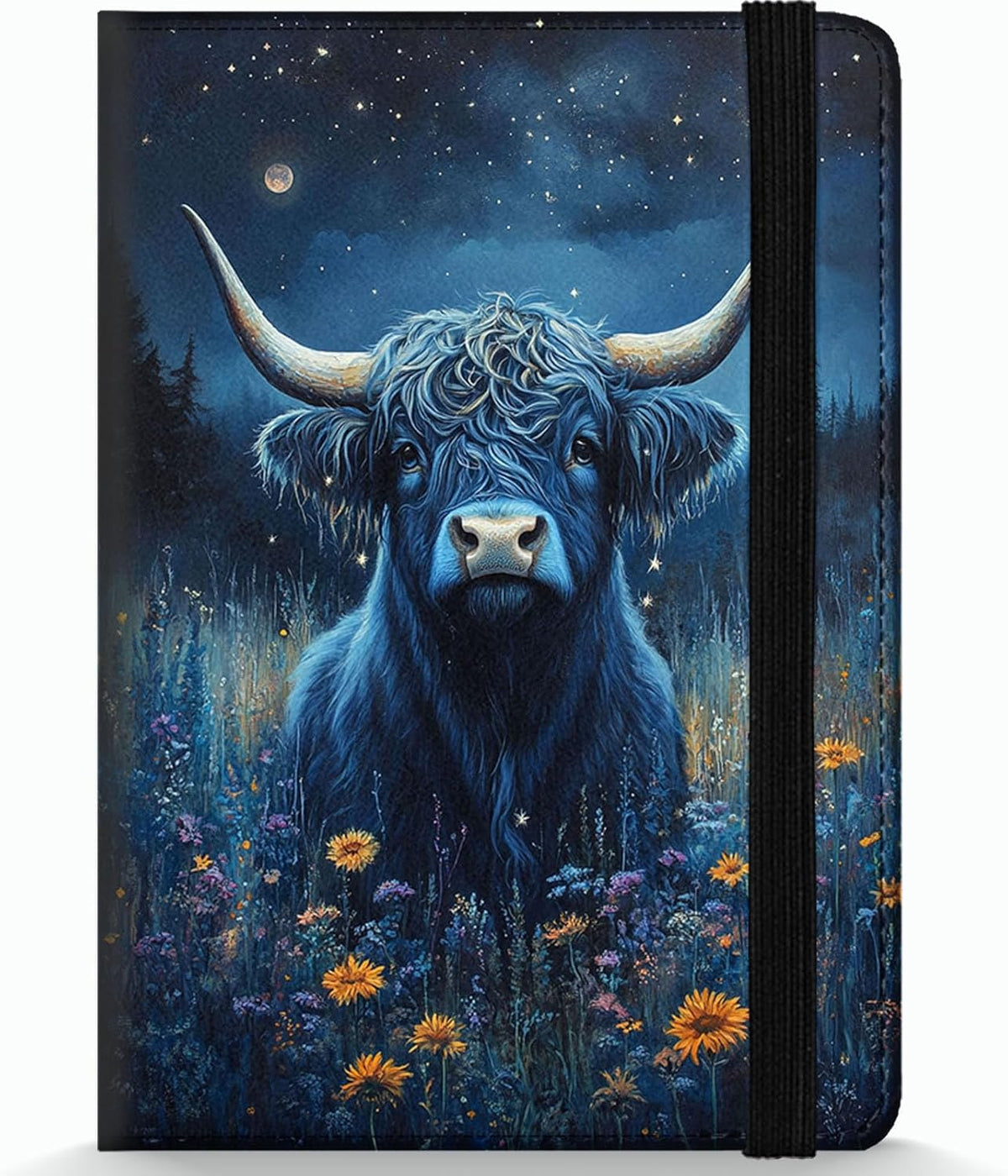 Passport Holder Wallet Cover Case,RFID Blocking Passport Cover,Large Capacity Travel Wallet with Multi Card Slots (Butterfly and Moon)