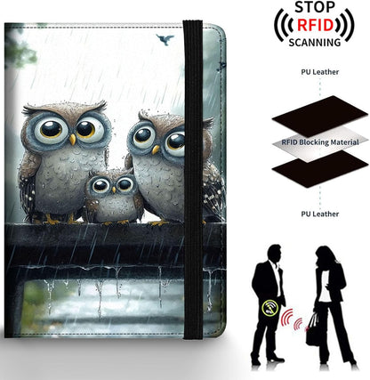 Passport Holder Wallet Cover Case,RFID Blocking Passport Cover,Large Capacity Travel Wallet with Multi Card Slots (Butterfly and Moon)