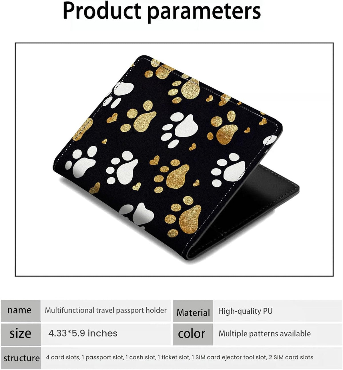 Passport Holder Wallet Cover Case,RFID Blocking Passport Cover,Large Capacity Travel Wallet with Multi Card Slots (Butterfly and Moon)