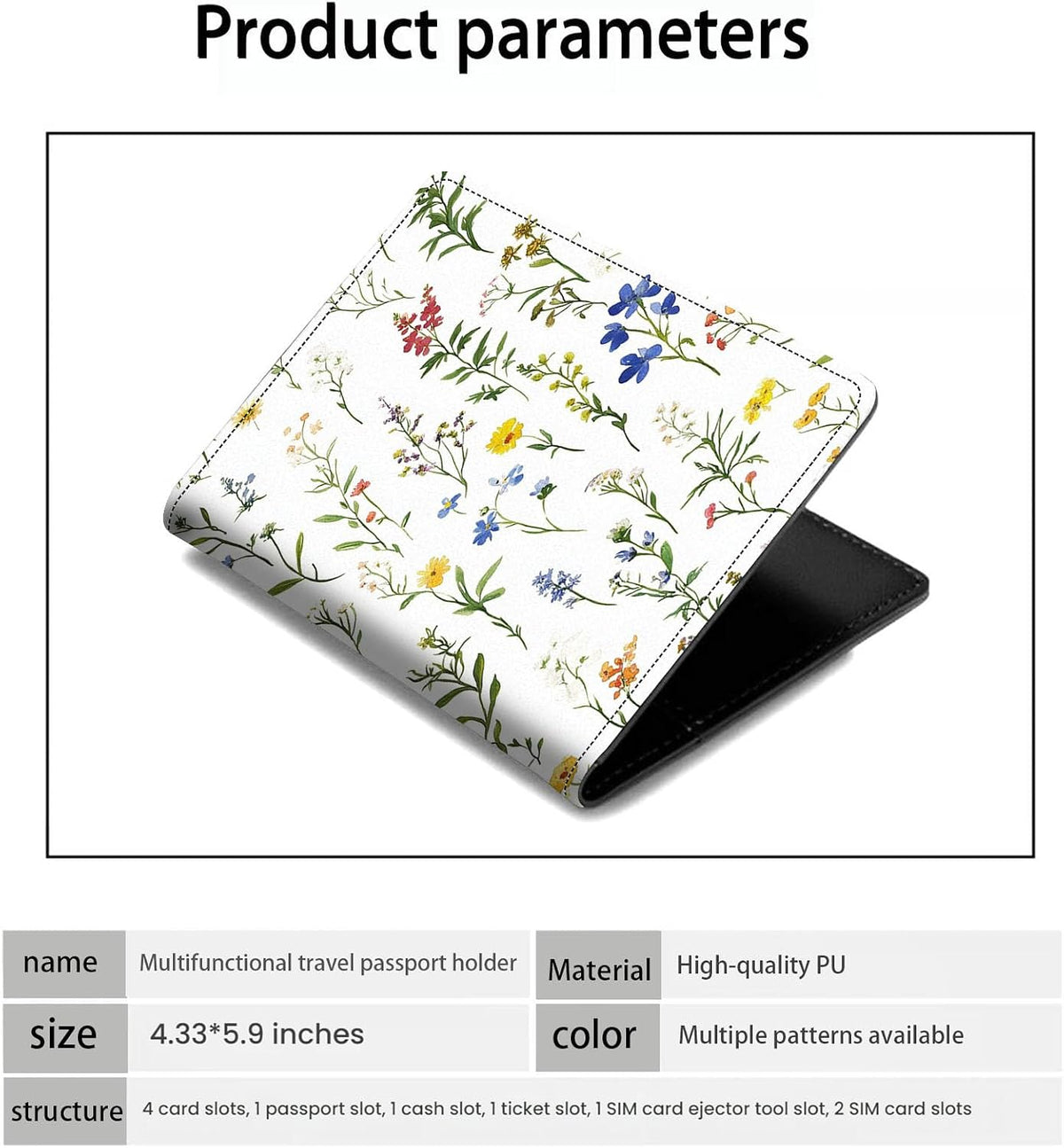 Passport Holder Wallet Cover Case,RFID Blocking Passport Cover,Large Capacity Travel Wallet with Multi Card Slots (Butterfly and Moon)