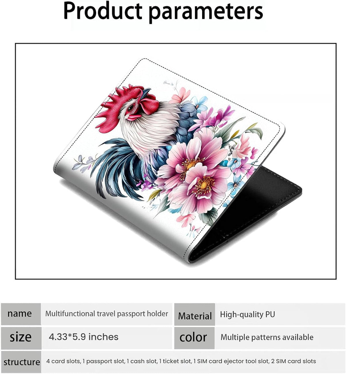 Passport Holder Wallet Cover Case,RFID Blocking Passport Cover,Large Capacity Travel Wallet with Multi Card Slots (Butterfly and Moon)