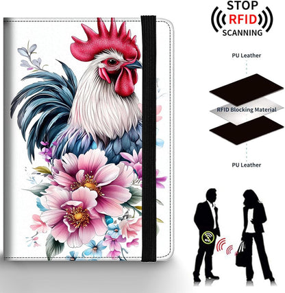 Passport Holder Wallet Cover Case,RFID Blocking Passport Cover,Large Capacity Travel Wallet with Multi Card Slots (Butterfly and Moon)