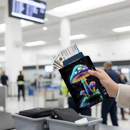 Passport Holder Wallet Cover Case,RFID Blocking Passport Cover,Large Capacity Travel Wallet with Multi Card Slots (Butterfly and Moon)