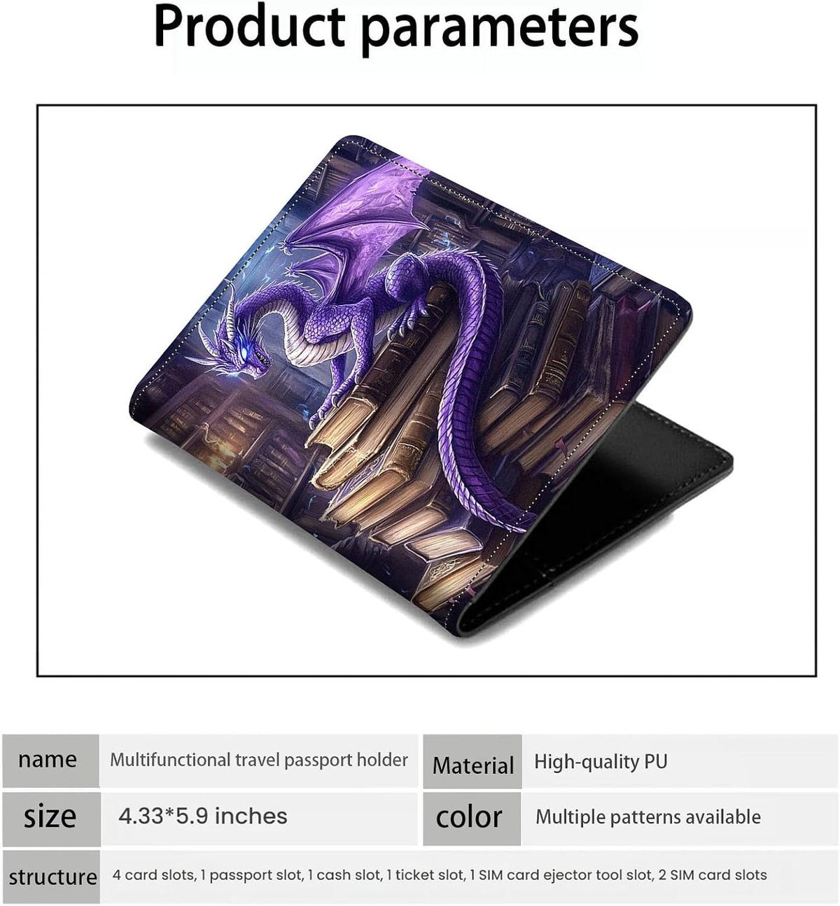 Passport Holder Wallet Cover Case,RFID Blocking Passport Cover,Large Capacity Travel Wallet with Multi Card Slots (Butterfly and Moon)