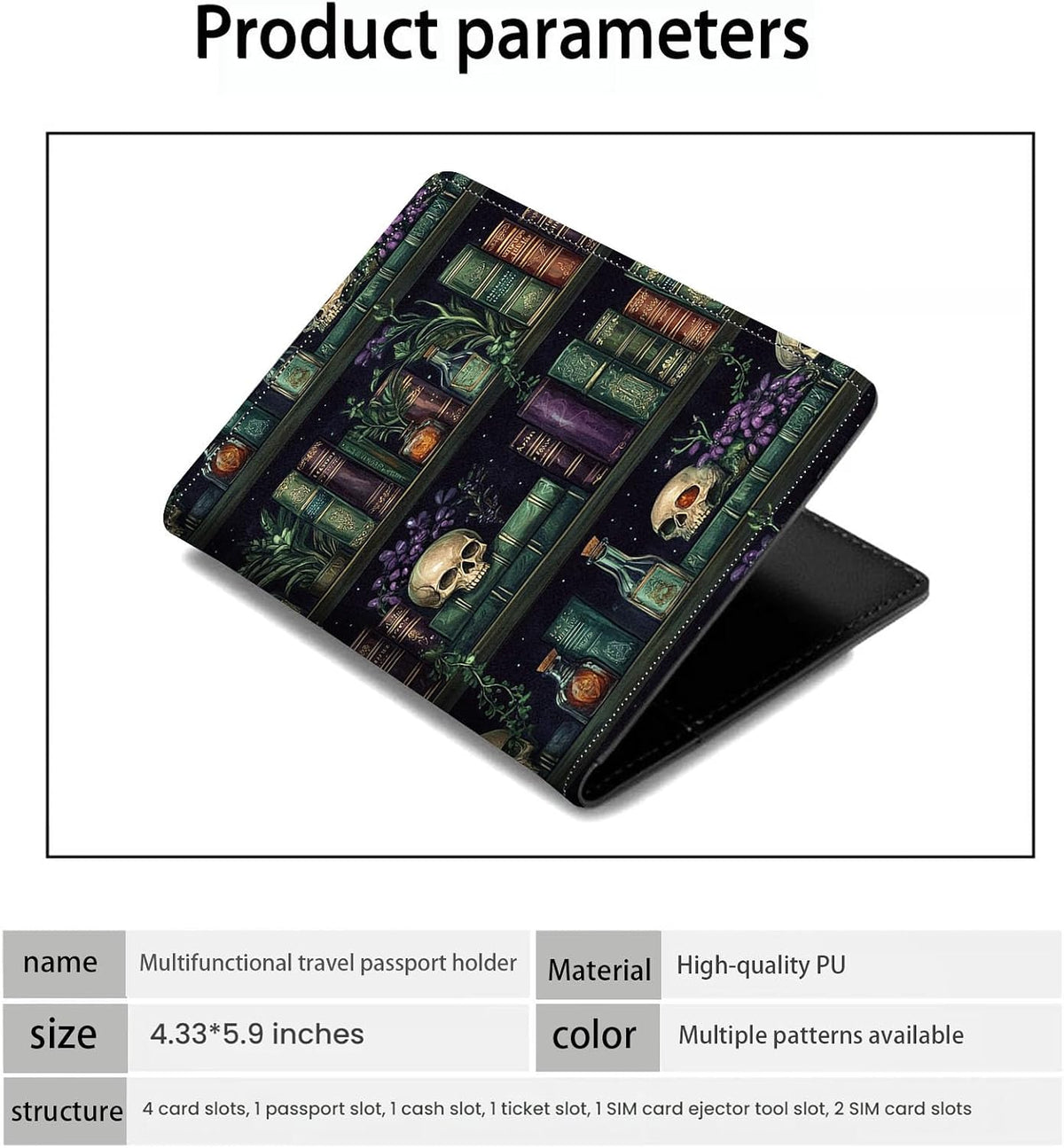 Passport Holder Wallet Cover Case,RFID Blocking Passport Cover,Large Capacity Travel Wallet with Multi Card Slots (Butterfly and Moon)