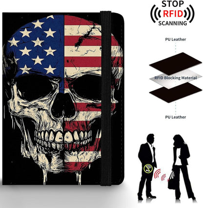 Passport Holder Wallet Cover Case,RFID Blocking Passport Cover,Large Capacity Travel Wallet with Multi Card Slots (Butterfly and Moon)