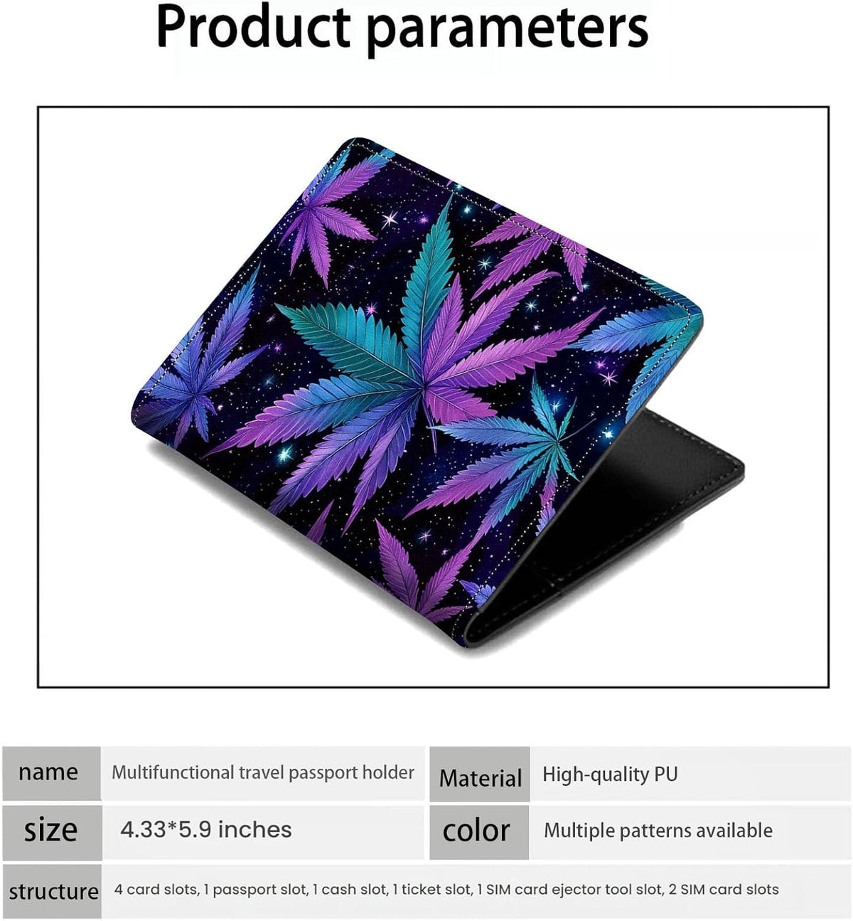 Passport Holder Wallet Cover Case,RFID Blocking Passport Cover,Large Capacity Travel Wallet with Multi Card Slots (Butterfly and Moon)