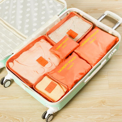6 Set Packing Cubes for Travel Luggage Organizer Bags for Suitcase Laundry Bag Machine Washable Nylon Lightweight Travel Cube (Black)