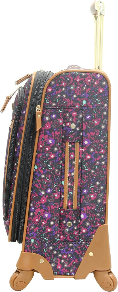 Designer-Gepckkollektion Leichter Softside-Koffer fr Damen und Herren strapazierfhige 50,8 cm groe Tragetasche mit 4 rollenden Spinner-Rdern, Legends Turquoise, 20in, Carry on Bag With
