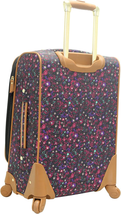 Designer-Gepckkollektion Leichter Softside-Koffer fr Damen und Herren strapazierfhige 50,8 cm groe Tragetasche mit 4 rollenden Spinner-Rdern, Legends Turquoise, 20in, Carry on Bag With