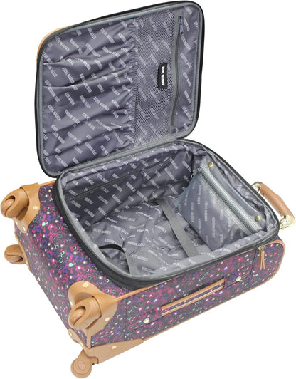 Designer-Gepckkollektion Leichter Softside-Koffer fr Damen und Herren strapazierfhige 50,8 cm groe Tragetasche mit 4 rollenden Spinner-Rdern, Legends Turquoise, 20in, Carry on Bag With