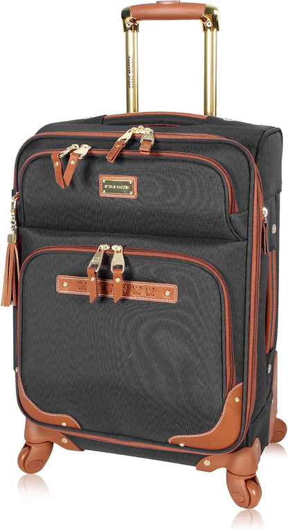 Designer-Gepckkollektion Leichter Softside-Koffer fr Damen und Herren strapazierfhige 50,8 cm groe Tragetasche mit 4 rollenden Spinner-Rdern, Legends Turquoise, 20in, Carry on Bag With