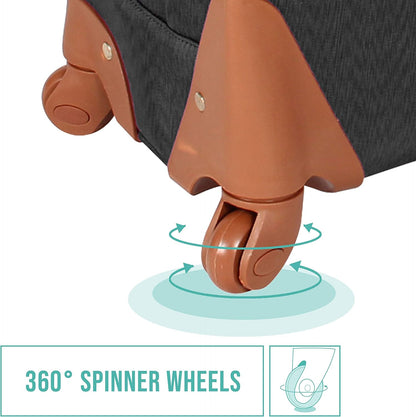 Designer-Gepckkollektion Leichter Softside-Koffer fr Damen und Herren strapazierfhige 50,8 cm groe Tragetasche mit 4 rollenden Spinner-Rdern, Legends Turquoise, 20in, Carry on Bag With