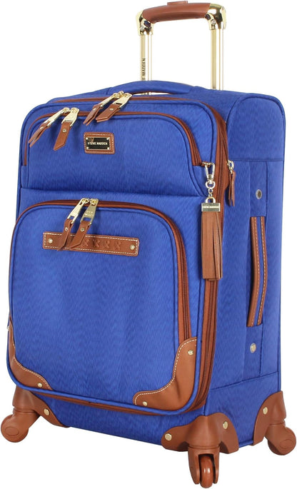 Designer-Gepckkollektion Leichter Softside-Koffer fr Damen und Herren strapazierfhige 50,8 cm groe Tragetasche mit 4 rollenden Spinner-Rdern, Legends Turquoise, 20in, Carry on Bag With