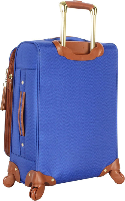 Designer-Gepckkollektion Leichter Softside-Koffer fr Damen und Herren strapazierfhige 50,8 cm groe Tragetasche mit 4 rollenden Spinner-Rdern, Legends Turquoise, 20in, Carry on Bag With