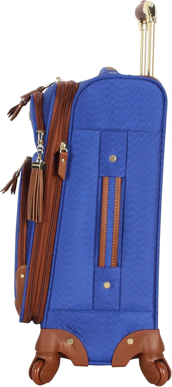 Designer-Gepckkollektion Leichter Softside-Koffer fr Damen und Herren strapazierfhige 50,8 cm groe Tragetasche mit 4 rollenden Spinner-Rdern, Legends Turquoise, 20in, Carry on Bag With