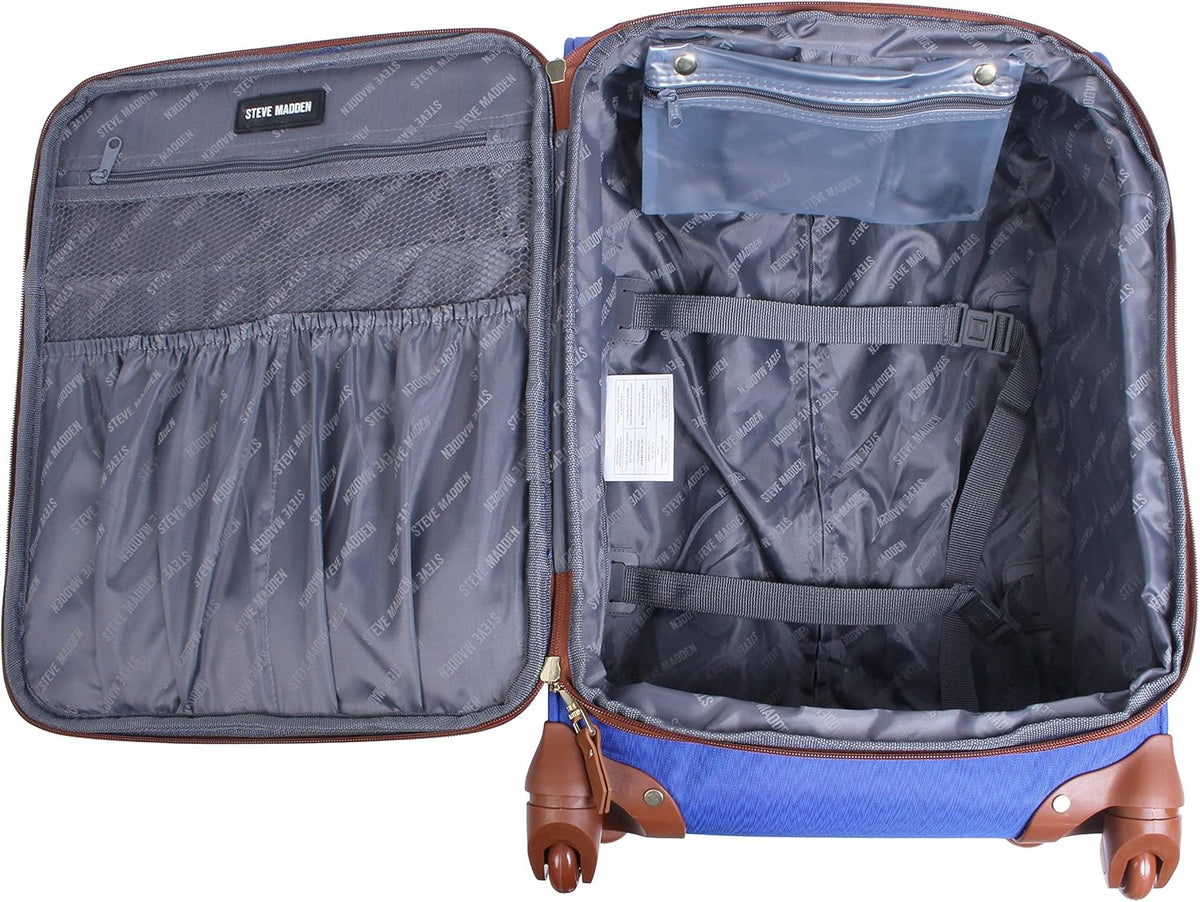 Designer-Gepckkollektion Leichter Softside-Koffer fr Damen und Herren strapazierfhige 50,8 cm groe Tragetasche mit 4 rollenden Spinner-Rdern, Legends Turquoise, 20in, Carry on Bag With