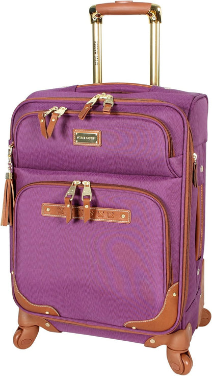 Designer-Gepckkollektion Leichter Softside-Koffer fr Damen und Herren strapazierfhige 50,8 cm groe Tragetasche mit 4 rollenden Spinner-Rdern, Legends Turquoise, 20in, Carry on Bag With