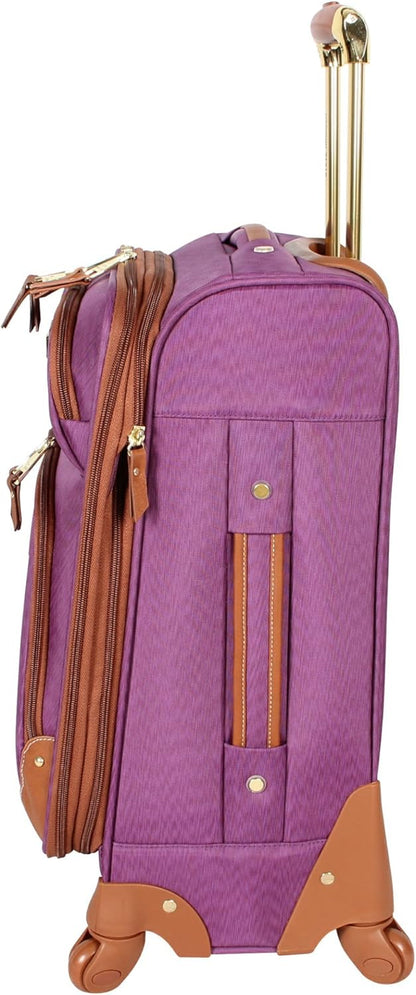Designer-Gepckkollektion Leichter Softside-Koffer fr Damen und Herren strapazierfhige 50,8 cm groe Tragetasche mit 4 rollenden Spinner-Rdern, Legends Turquoise, 20in, Carry on Bag With