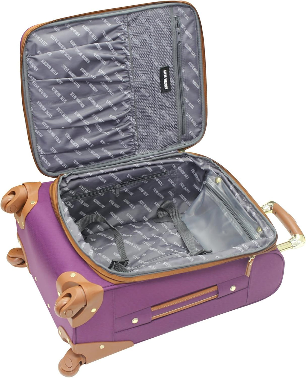 Designer-Gepckkollektion Leichter Softside-Koffer fr Damen und Herren strapazierfhige 50,8 cm groe Tragetasche mit 4 rollenden Spinner-Rdern, Legends Turquoise, 20in, Carry on Bag With