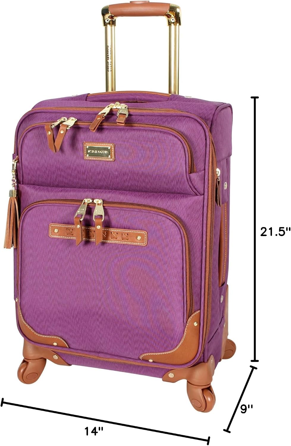 Designer-Gepckkollektion Leichter Softside-Koffer fr Damen und Herren strapazierfhige 50,8 cm groe Tragetasche mit 4 rollenden Spinner-Rdern, Legends Turquoise, 20in, Carry on Bag With