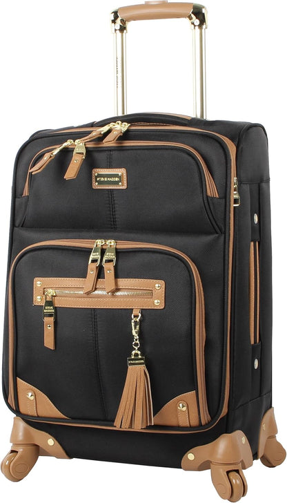 Designer-Gepckkollektion Leichter Softside-Koffer fr Damen und Herren strapazierfhige 50,8 cm groe Tragetasche mit 4 rollenden Spinner-Rdern, Legends Turquoise, 20in, Carry on Bag With