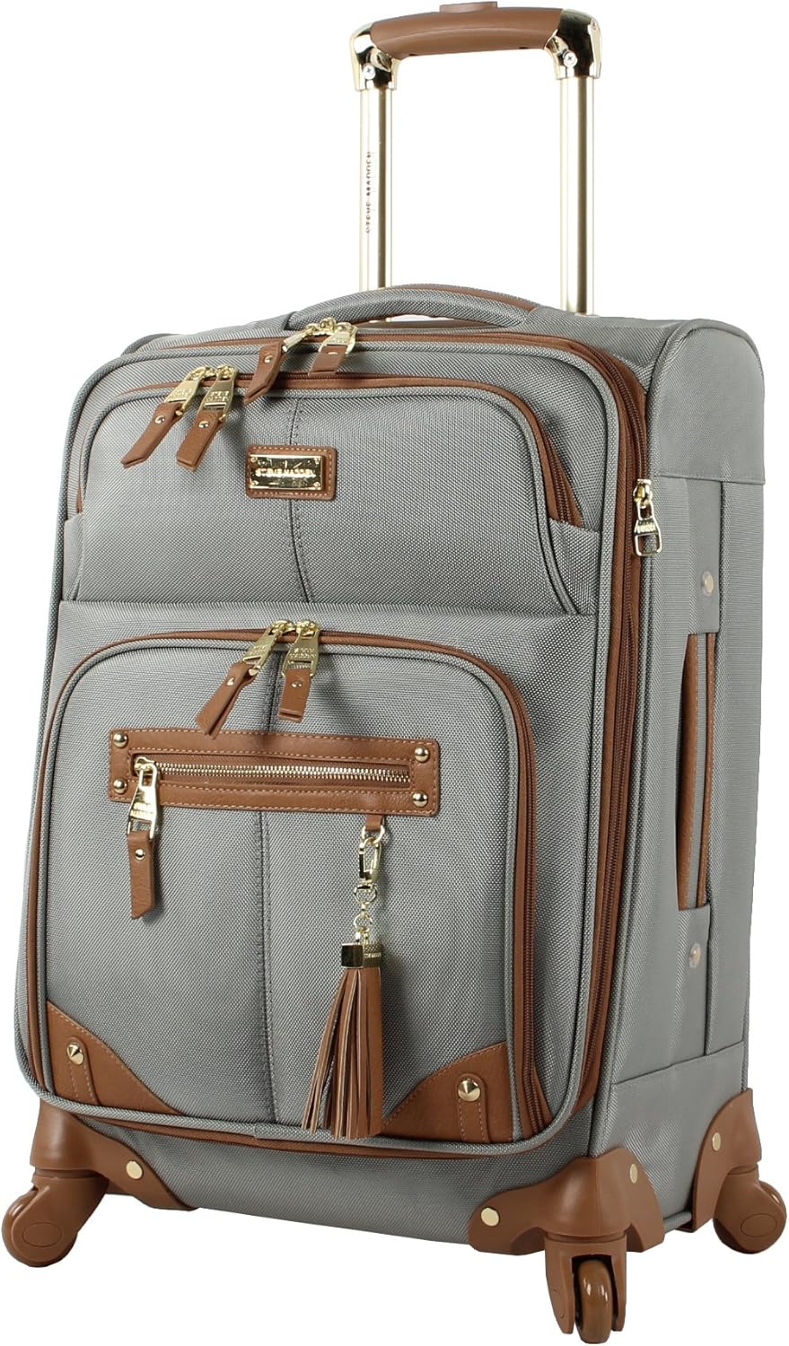Designer-Gepckkollektion Leichter Softside-Koffer fr Damen und Herren strapazierfhige 50,8 cm groe Tragetasche mit 4 rollenden Spinner-Rdern, Legends Turquoise, 20in, Carry on Bag With