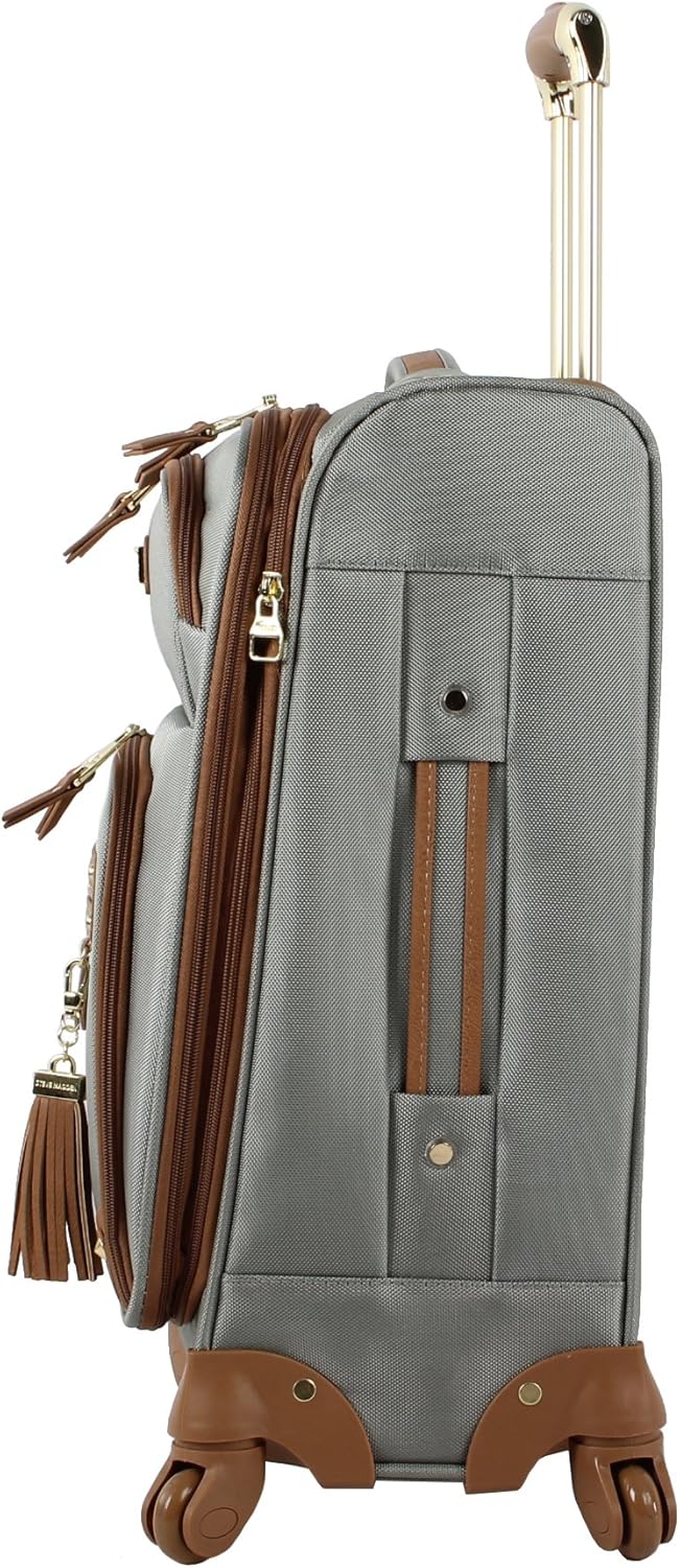Designer-Gepckkollektion Leichter Softside-Koffer fr Damen und Herren strapazierfhige 50,8 cm groe Tragetasche mit 4 rollenden Spinner-Rdern, Legends Turquoise, 20in, Carry on Bag With