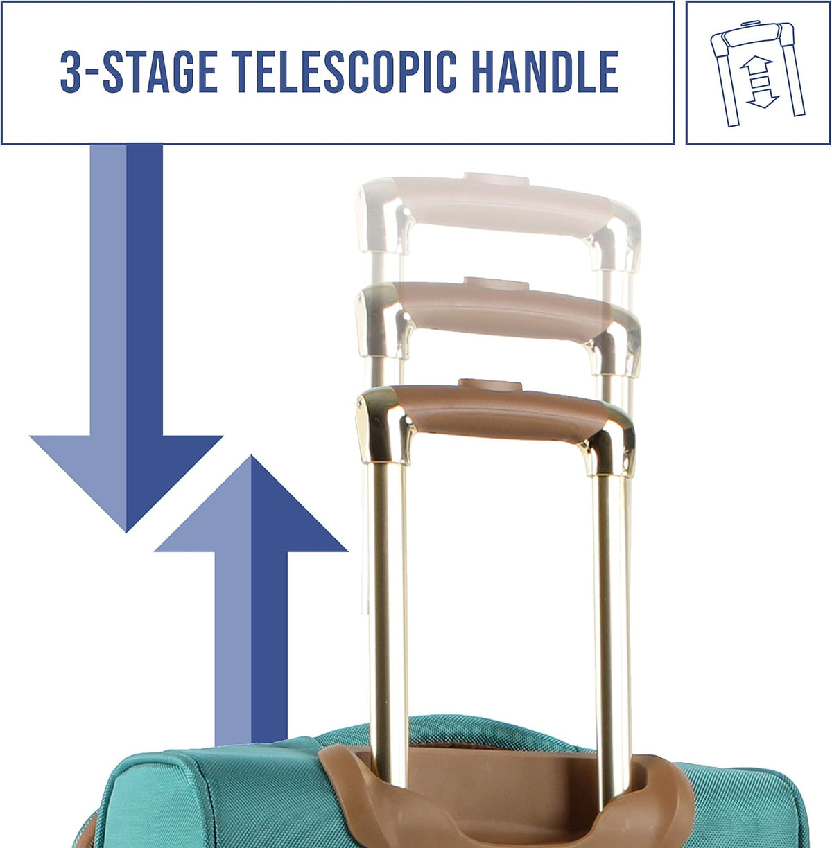 Designer-Gepckkollektion Leichter Softside-Koffer fr Damen und Herren strapazierfhige 50,8 cm groe Tragetasche mit 4 rollenden Spinner-Rdern, Legends Turquoise, 20in, Carry on Bag With