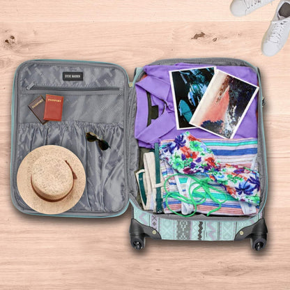 Designer-Gepckkollektion Leichter Softside-Koffer fr Damen und Herren strapazierfhige 50,8 cm groe Tragetasche mit 4 rollenden Spinner-Rdern, Legends Turquoise, 20in, Carry on Bag With