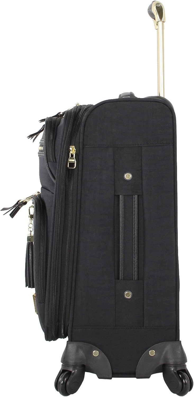 Designer-Gepckkollektion Leichter Softside-Koffer fr Damen und Herren strapazierfhige 50,8 cm groe Tragetasche mit 4 rollenden Spinner-Rdern, Legends Turquoise, 20in, Carry on Bag With