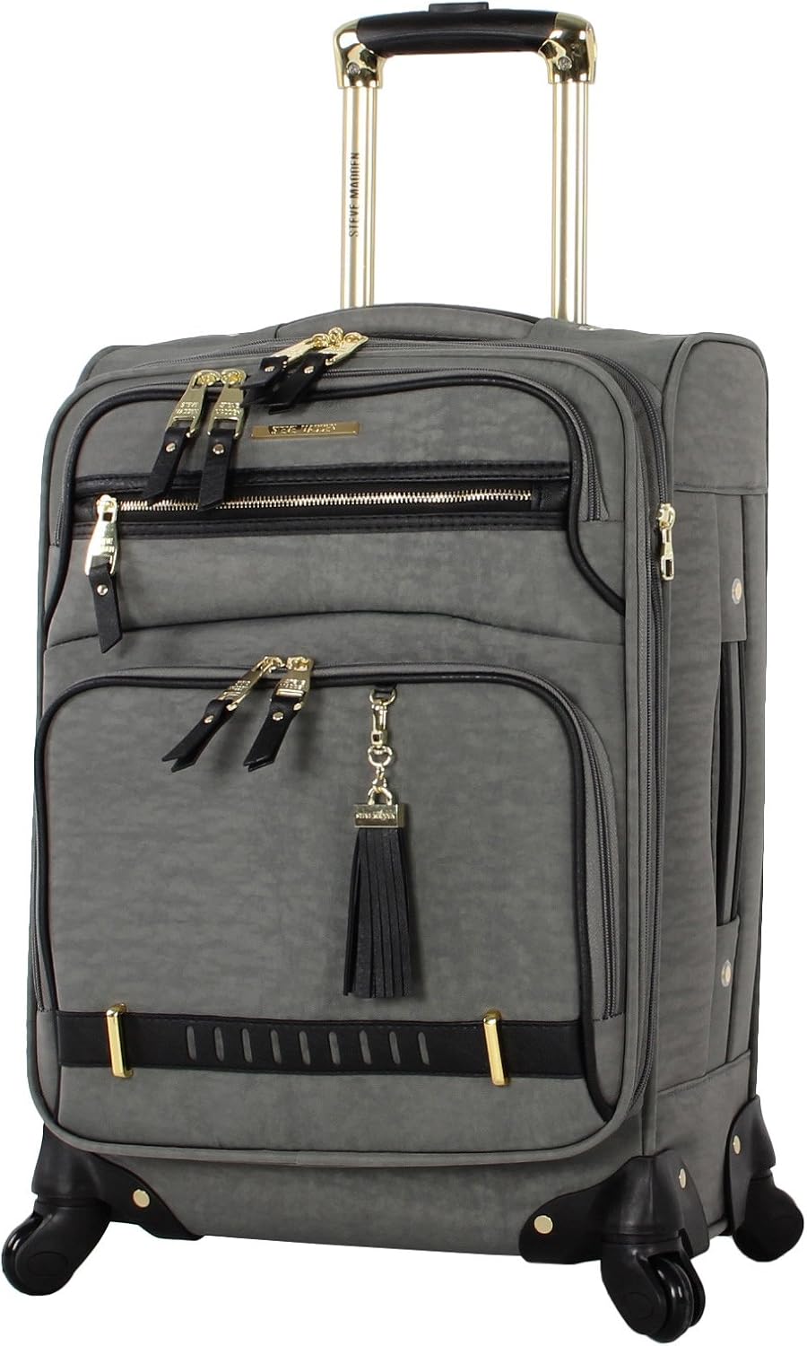 Designer-Gepckkollektion Leichter Softside-Koffer fr Damen und Herren strapazierfhige 50,8 cm groe Tragetasche mit 4 rollenden Spinner-Rdern, Legends Turquoise, 20in, Carry on Bag With