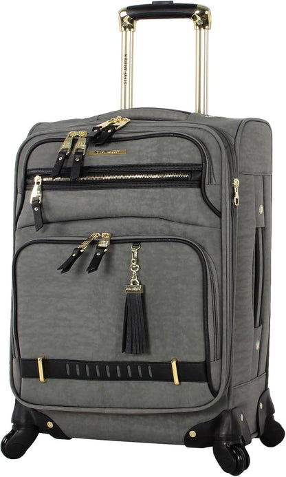 Designer-Gepckkollektion Leichter Softside-Koffer fr Damen und Herren strapazierfhige 50,8 cm groe Tragetasche mit 4 rollenden Spinner-Rdern, Legends Turquoise, 20in, Carry on Bag With