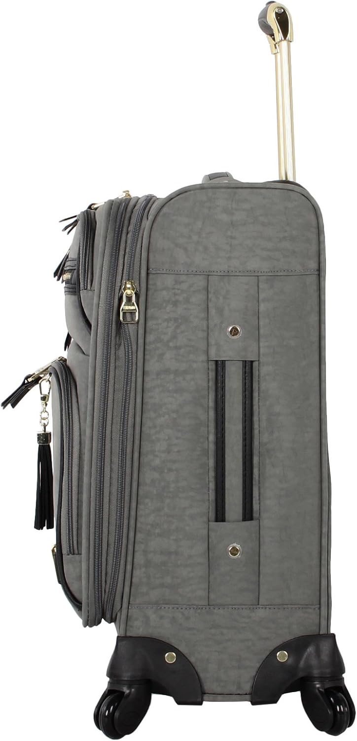 Designer-Gepckkollektion Leichter Softside-Koffer fr Damen und Herren strapazierfhige 50,8 cm groe Tragetasche mit 4 rollenden Spinner-Rdern, Legends Turquoise, 20in, Carry on Bag With
