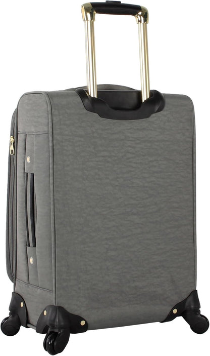 Designer-Gepckkollektion Leichter Softside-Koffer fr Damen und Herren strapazierfhige 50,8 cm groe Tragetasche mit 4 rollenden Spinner-Rdern, Legends Turquoise, 20in, Carry on Bag With