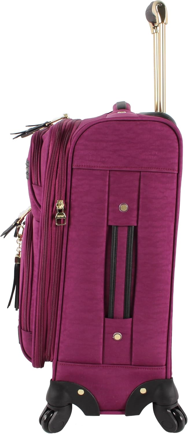 Designer-Gepckkollektion Leichter Softside-Koffer fr Damen und Herren strapazierfhige 50,8 cm groe Tragetasche mit 4 rollenden Spinner-Rdern, Legends Turquoise, 20in, Carry on Bag With