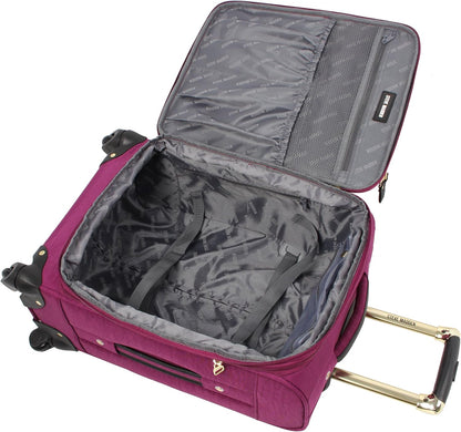 Designer-Gepckkollektion Leichter Softside-Koffer fr Damen und Herren strapazierfhige 50,8 cm groe Tragetasche mit 4 rollenden Spinner-Rdern, Legends Turquoise, 20in, Carry on Bag With