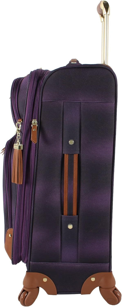 Designer-Gepckkollektion Leichter Softside-Koffer fr Damen und Herren strapazierfhige 50,8 cm groe Tragetasche mit 4 rollenden Spinner-Rdern, Legends Turquoise, 20in, Carry on Bag With