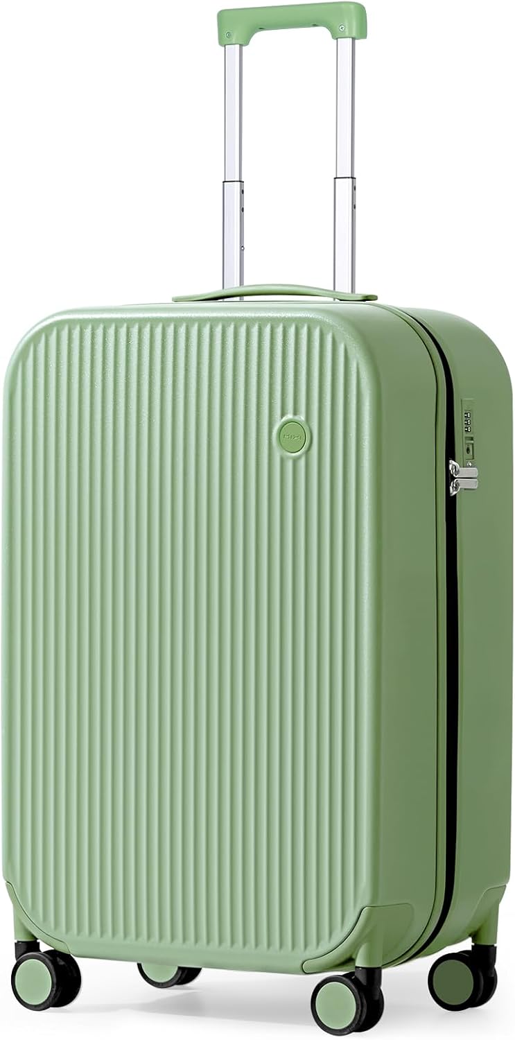 Underseat Carry on Luggage 16 Inch Hardshell PC Suitcase with Spinner Wheels TSA Lock for Travel, Lark Yellow