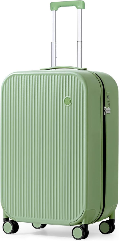 Underseat Carry on Luggage 16 Inch Hardshell PC Suitcase with Spinner Wheels TSA Lock for Travel, Lark Yellow