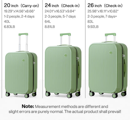 Underseat Carry on Luggage 16 Inch Hardshell PC Suitcase with Spinner Wheels TSA Lock for Travel, Lark Yellow