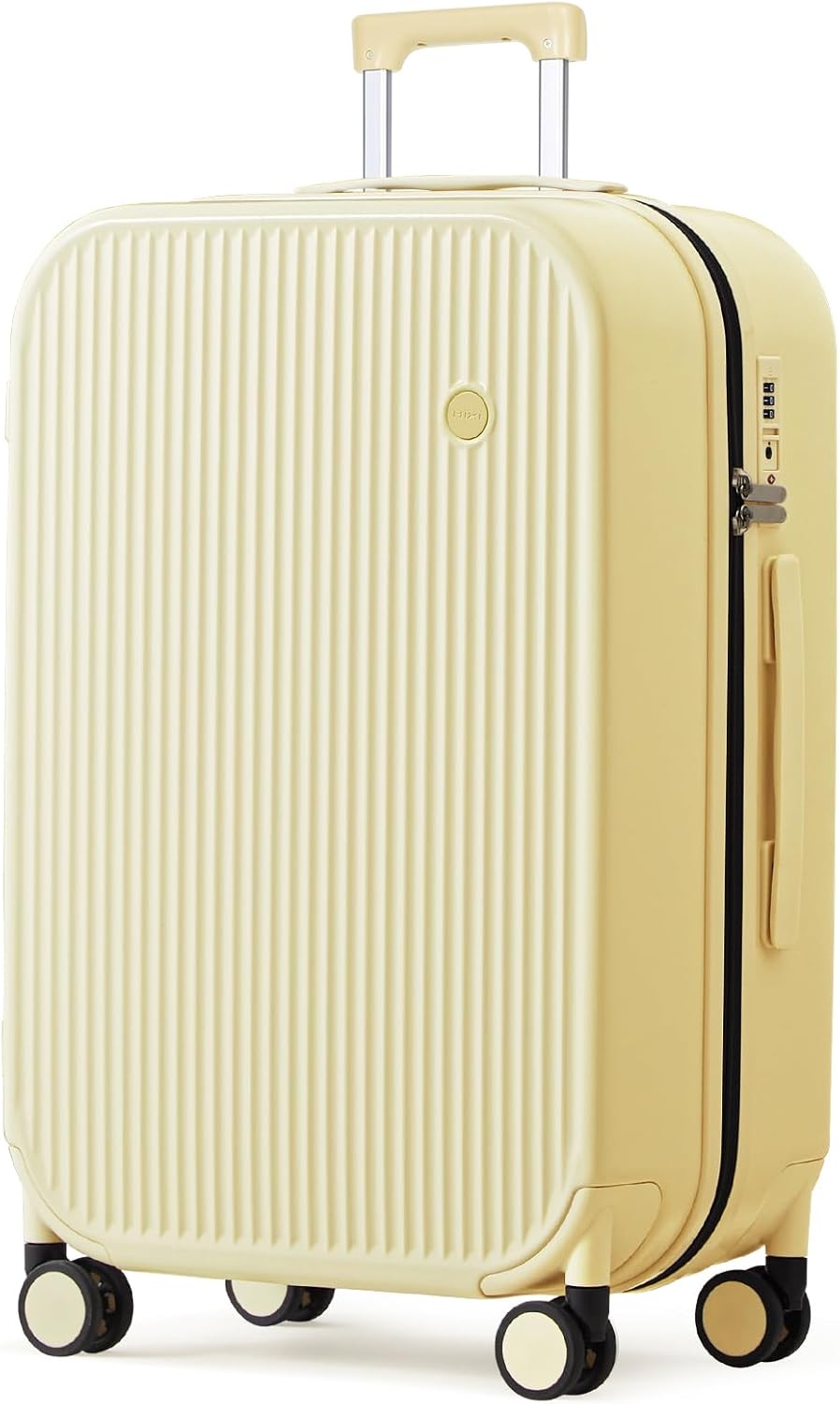 Underseat Carry on Luggage 16 Inch Hardshell PC Suitcase with Spinner Wheels TSA Lock for Travel, Lark Yellow