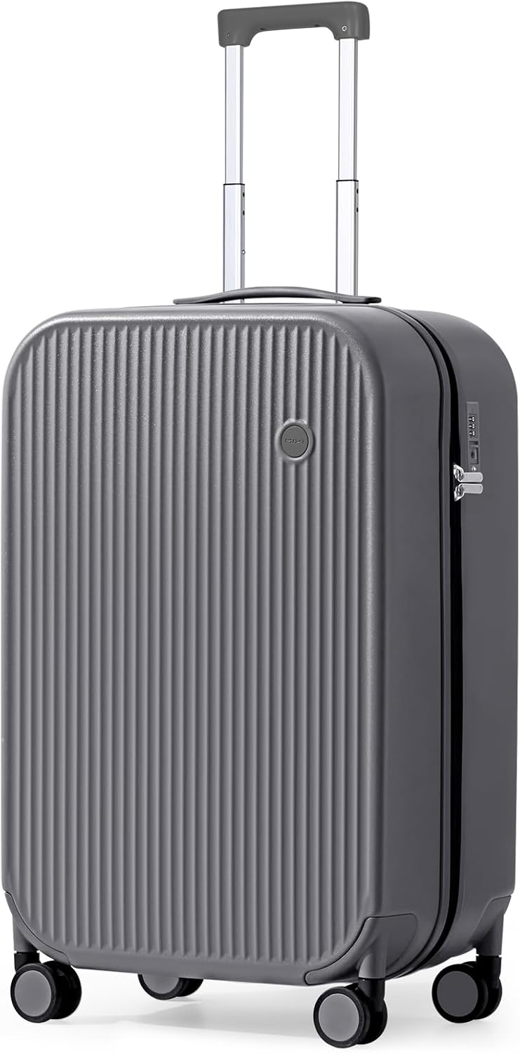 Underseat Carry on Luggage 16 Inch Hardshell PC Suitcase with Spinner Wheels TSA Lock for Travel, Lark Yellow