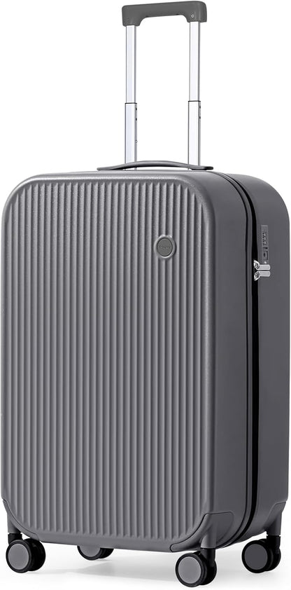 Underseat Carry on Luggage 16 Inch Hardshell PC Suitcase with Spinner Wheels TSA Lock for Travel, Lark Yellow