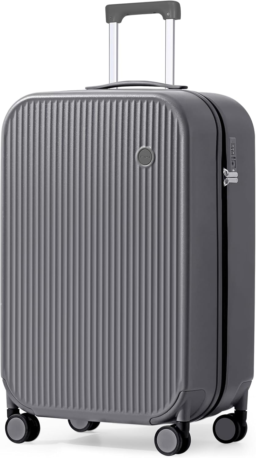 Underseat Carry on Luggage 16 Inch Hardshell PC Suitcase with Spinner Wheels TSA Lock for Travel, Lark Yellow