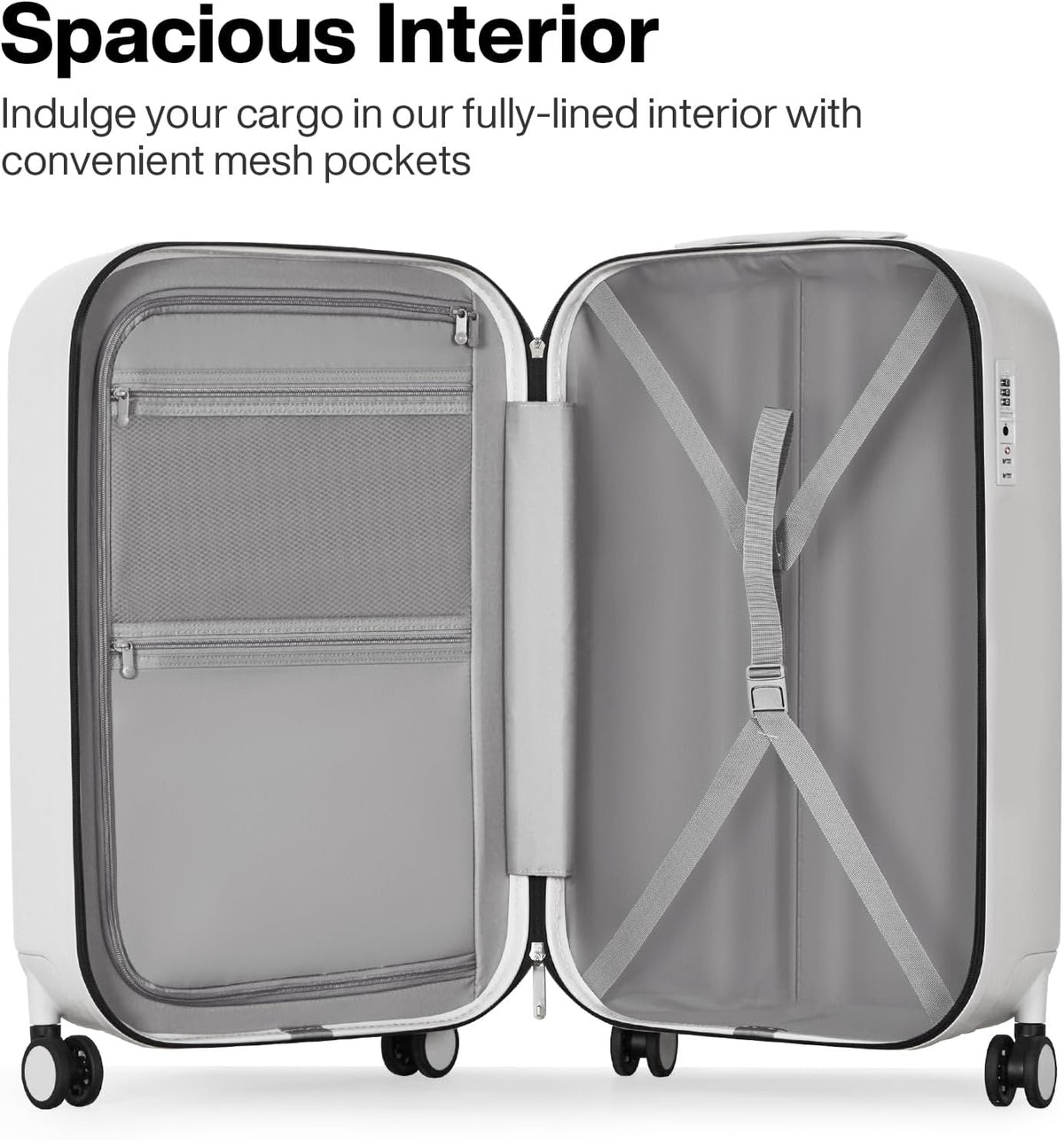 Underseat Carry on Luggage 16 Inch Hardshell PC Suitcase with Spinner Wheels TSA Lock for Travel, Lark Yellow