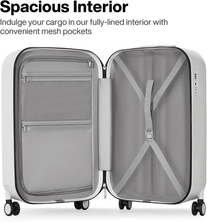 Underseat Carry on Luggage 16 Inch Hardshell PC Suitcase with Spinner Wheels TSA Lock for Travel, Lark Yellow
