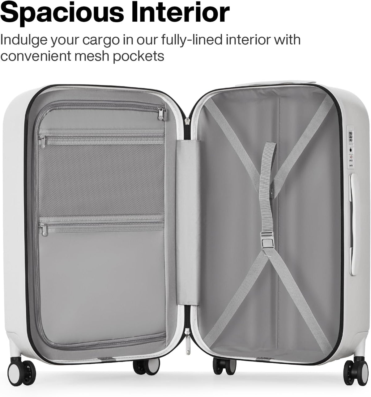 Underseat Carry on Luggage 16 Inch Hardshell PC Suitcase with Spinner Wheels TSA Lock for Travel, Lark Yellow