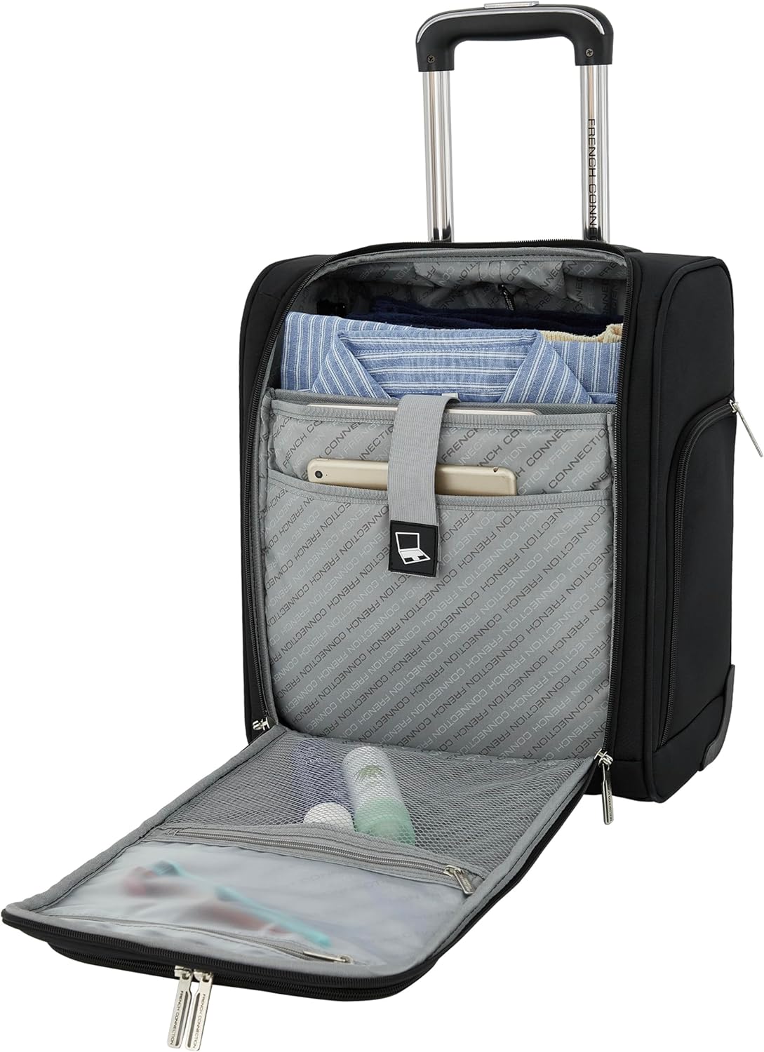 16" Underseat Carry-On Luggage with USB/USB-C Ports, Blue Depths